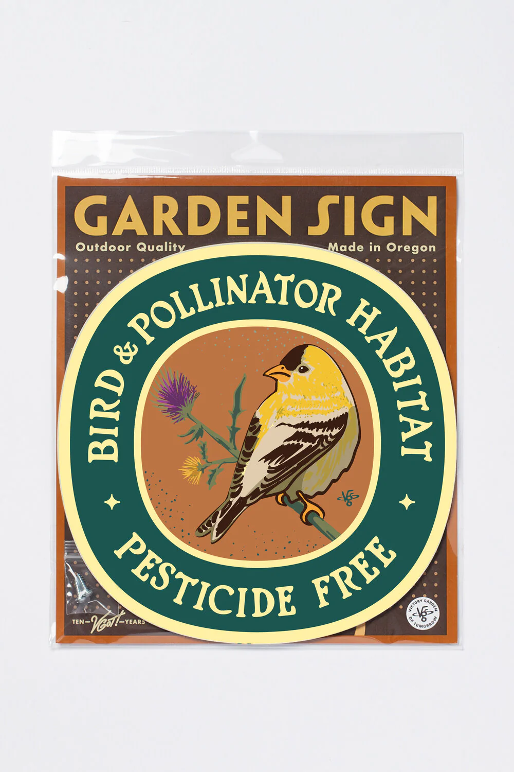 Goldfinch Bird & Pollinator Habitat Garden Sign - Image 3