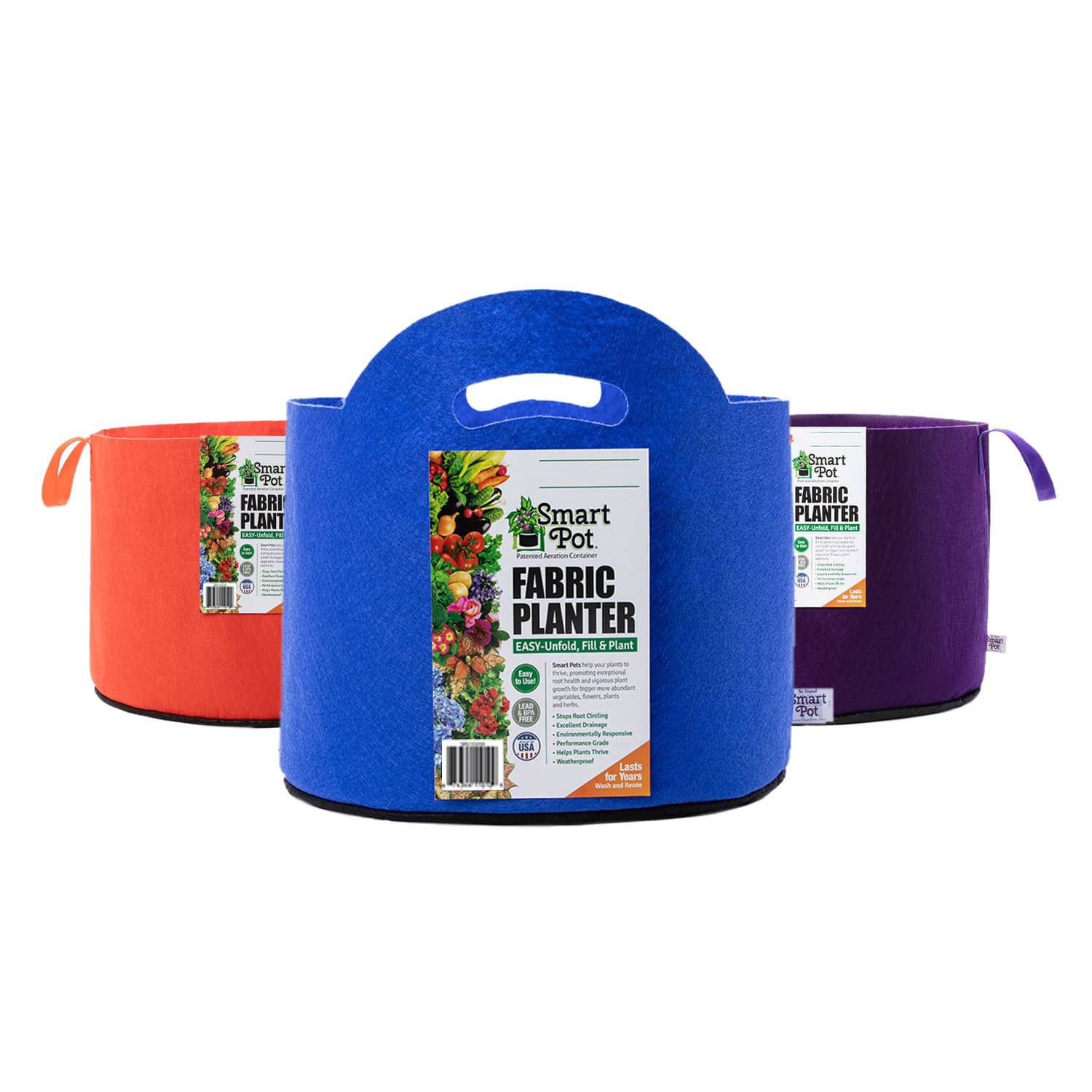 Smart Pot Fabric Planter with Handles - Mandarin Orange - Image 3